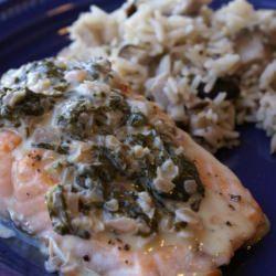 Salmon in Sorrel Sauce