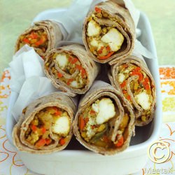 Spicy Paneer and Vegetable Frankies