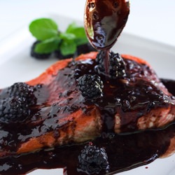Salmon with Blackberry Brandy Sauce