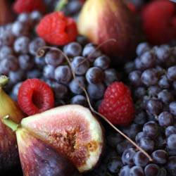 Figs, Champagne Grapes, Raspberries