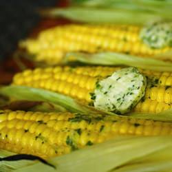 Corn with Lime Cilantro Wasabi Butter