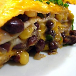 Tortilla and Black Bean Pie