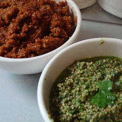 Sundried Tomato Pesto and Cilantro Pesto