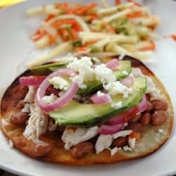 Poached Chicken Tostadas