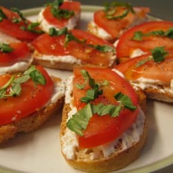 Tomato and Fresh Basil Crostini