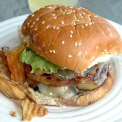 Classic Cheeseburger with Grilled Onions