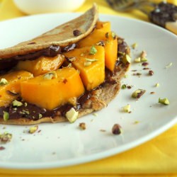 Pancakes with Nutella and Mango