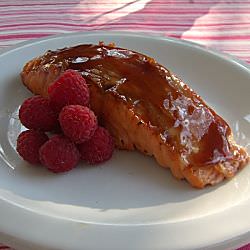 Spicy Raspberry Barbecued Salmon