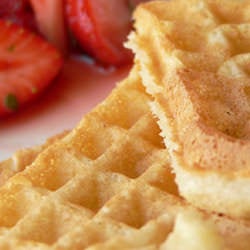 Basic Waffles with Strawberries