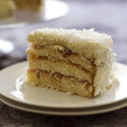 Raspberry, Coconut, Lemon Cake