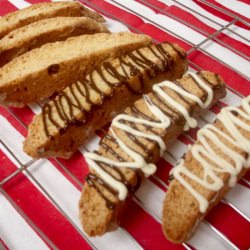 Chocolate Drizzled Banana Bread Biscotti