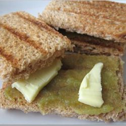Coconut Jam and Butter Sandwich