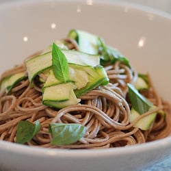 Noodles and Raw Zucchini