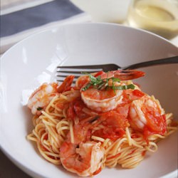 Roasted Garlic & Prawn Pasta