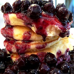 Pancakes with Blueberry Sauce