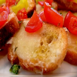 Cheesy Peperoncini Tomato Bites