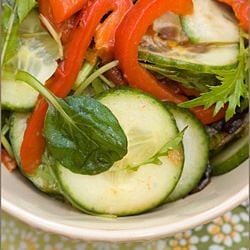 Roasted Pepper and Cucumber Salad
