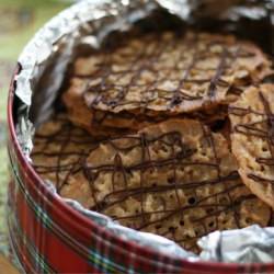 Chocolate-Drizzled Oatmeal Lace Cookies