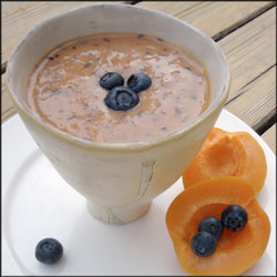 Apricot Soup with Blueberries