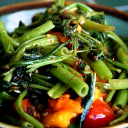 Kangkung Belacan with Tomato