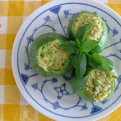 Zucchine con Bulgur e Pesto Genoves