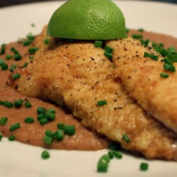 Crusted Catfish with Red Bean Puree