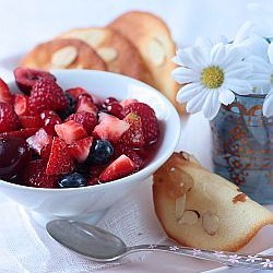 Lemon Balm Berries & Almond Tuiles
