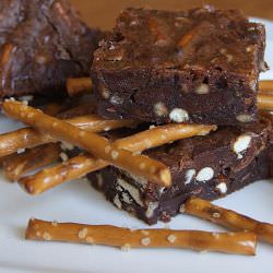 Pretzel- Toffee Chocolate Chip Brownies
