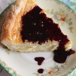 Buttermilk Pie and Blackberry Sauce