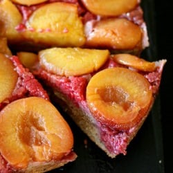 Plum & Raspberry Upside-Down Cake
