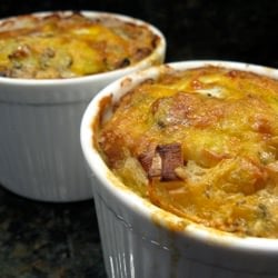 Leek & Blue Cheese Bread Pudding