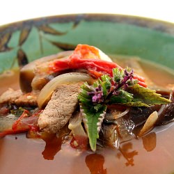 Pork and Eggplant Soup with Shiso