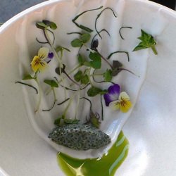 Flowers and Basil Seed Caviar