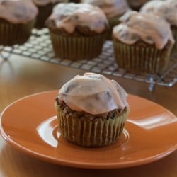 Orange Frosted Pumpkin Muffins