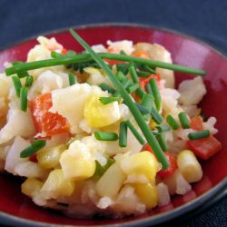 Smashed Cauliflower with Corn