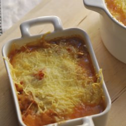 Aubergines Stuffed into a Tray