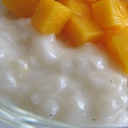 Coconut Rice Pudding with Mango