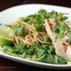Tuna Steaks on Cilantro Noodles