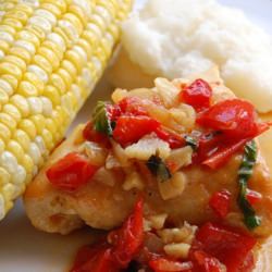 Garlic Chicken w/Sweet Pepper Sauce
