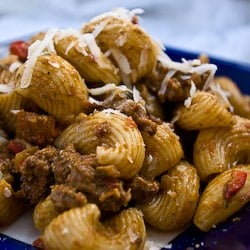 Red Pesto Lamb Pasta