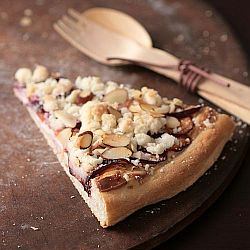 Plum Mascarpone & Streusel Pizza