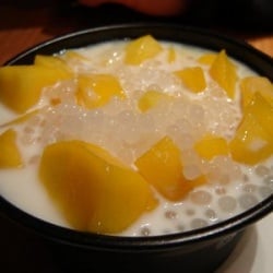 Soy Custard with Mangoes