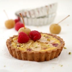 Pear and Raspberry Flan Tart