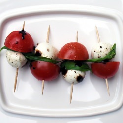 Mozzarella Tomato and Basil Sticks