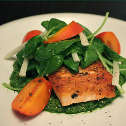 Seared Salmon with Tatsoi