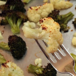 Quick Roast Broccoli & Cauliflower