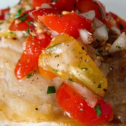 Halibut with Pico de Gallo salsa