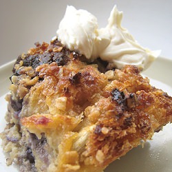 Challah Bread Pudding w Blueberries