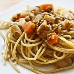 Spaghetti with Spicy Lentil Sauce