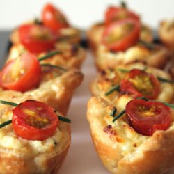 Ricotta, Tomato and Chive Tarts